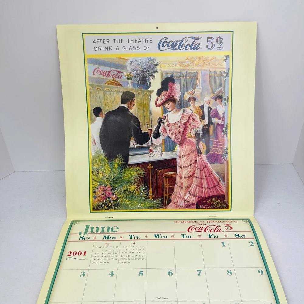 Coca-Cola Calendar 2001 Vintage Art Archives AMCAL Collectible Advertising Red